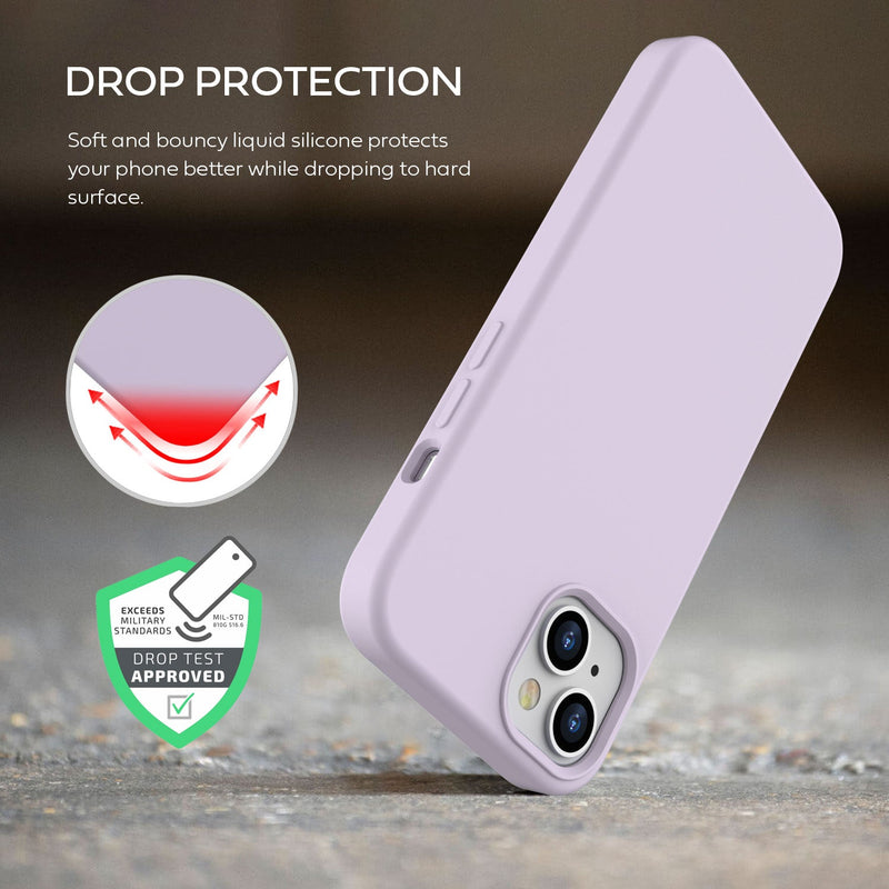 Tough On iPhone 14 Strong Liquid Silicon Case Light Purple