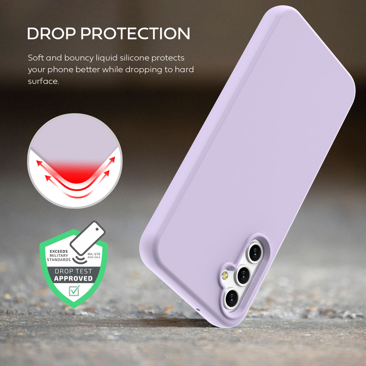 Tough On Samsung Galaxy A14 5G Silicone Case Light Purple