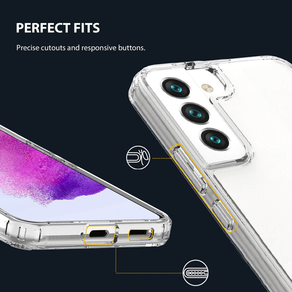 Tough On Samsung Galaxy S21 FE 5G Case Clear Shockproof Protector