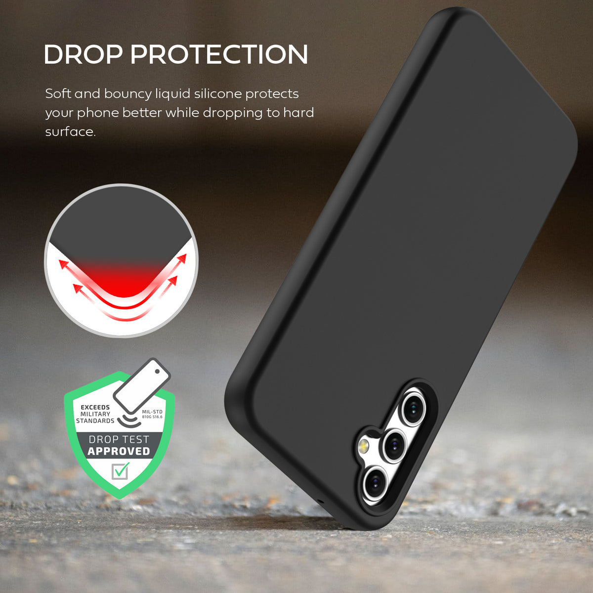 Tough On Samsung Galaxy A14 5G Silicone Case Black