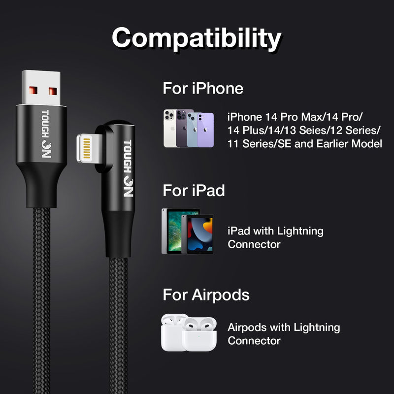 Tough On USB A to Lightning Cable 2.4A Fast Charging Cable 2M