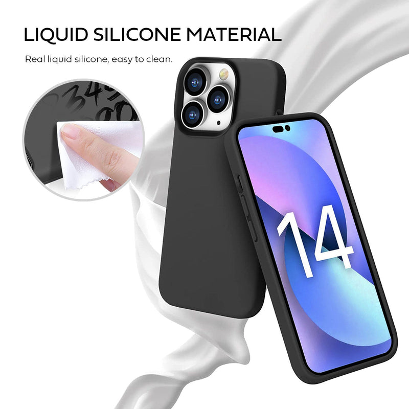 Tough On iPhone 14 Pro Strong Liquid Silicon Case Black