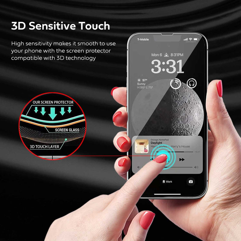 Tough On iPhone 14 Full Tempered Glass Screen Protector 2 Pack