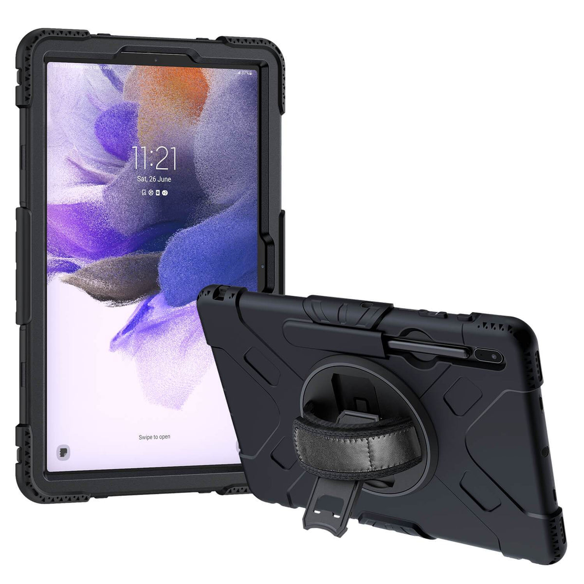 Tough on Samsung Galaxy Tab S7 FE Case Rugged Protection Black - Toughonstore