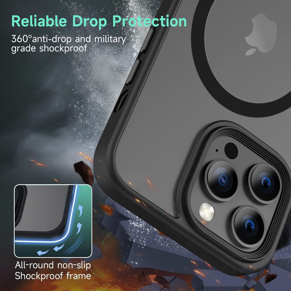 Tough On iPhone 13 Pro Matte Case With Magsafe Black