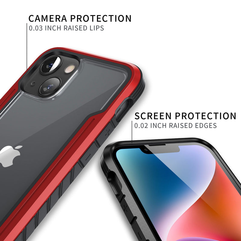 Tough On iPhone 14 Case Iron Shield Red