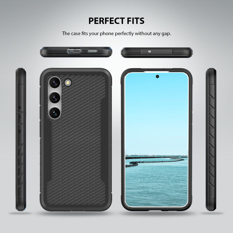 Tough On Samsung Galaxy S23 Plus 5G Case Iron Shield Carbon Fiber