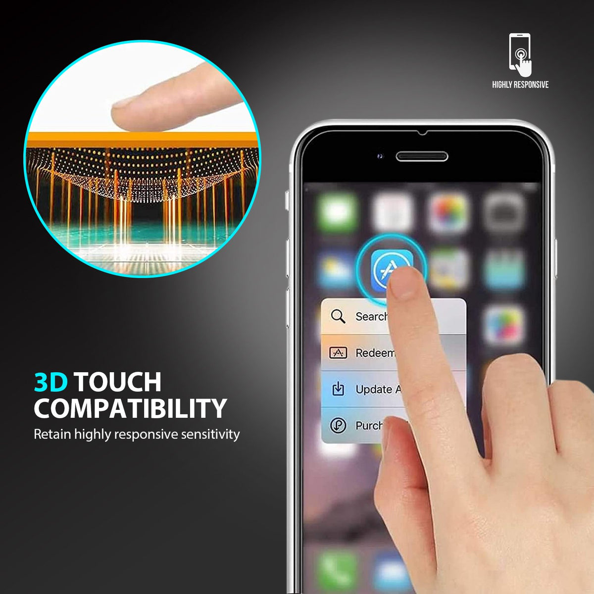 iPhone 8 Plus & iPhone 7 Plus Tempered Glass Screen Protector Tough on Double Strong