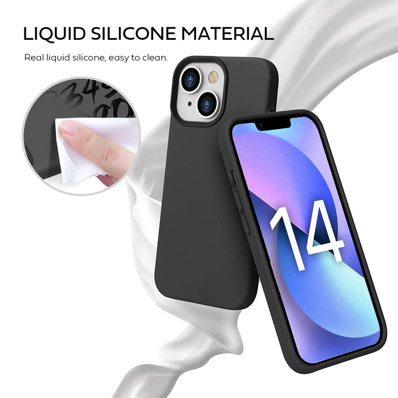 Tough On iPhone 14 Plus Strong Liquid Silicon Case Black