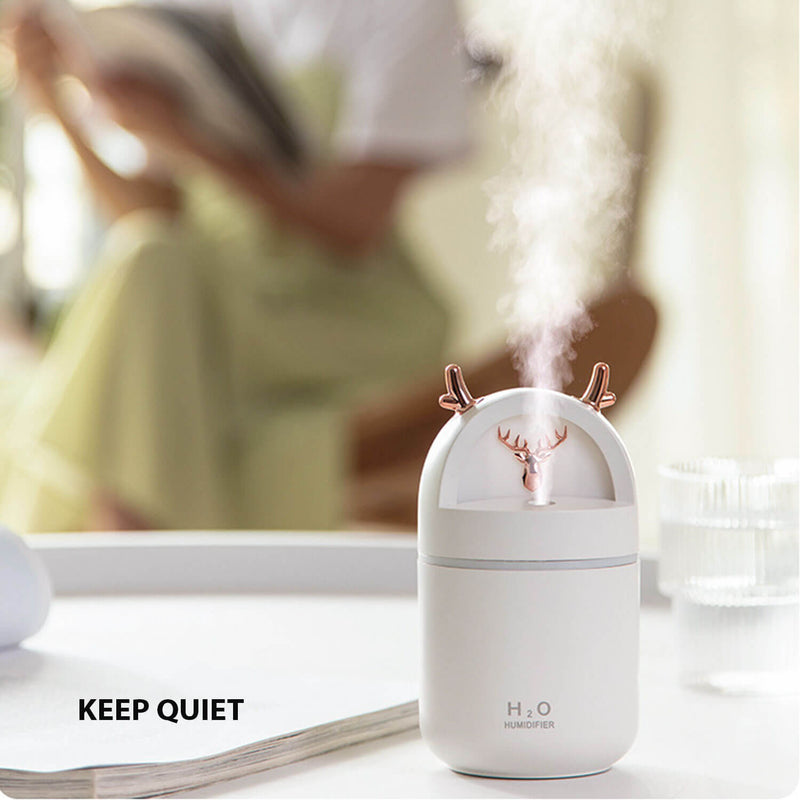 Tough On 3 in 1 Portable Fan & LED Night Light Humidifier Air Diffuser White