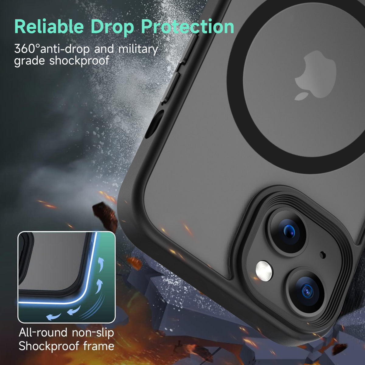 Tough On iPhone 14 Matte Case With Magsafe Black