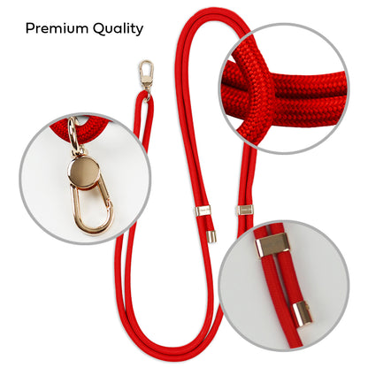 Tough On CrossBody Rope Phone Strap with Card Bright Red