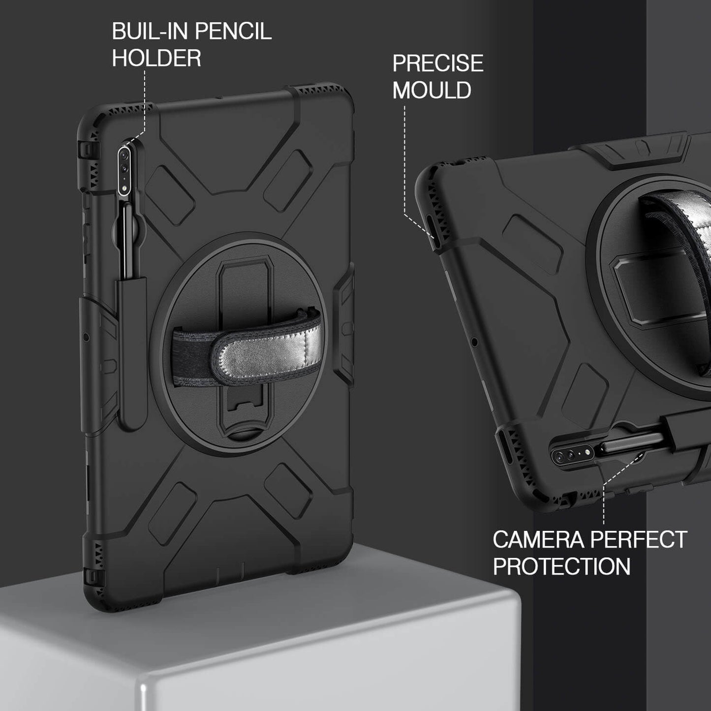 Tough On Samsung Galaxy Tab S9 Ultra / S8 Ultra Case Rugged Protection Black