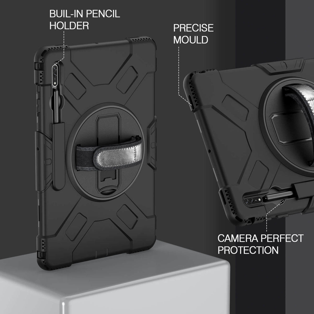 Tough On Samsung Galaxy Tab S9 Ultra / S8 Ultra Case Rugged Protection Black
