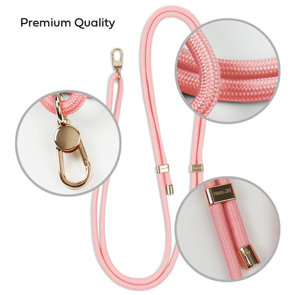 Tough On CrossBody Rope Phone Strap with Card Pink