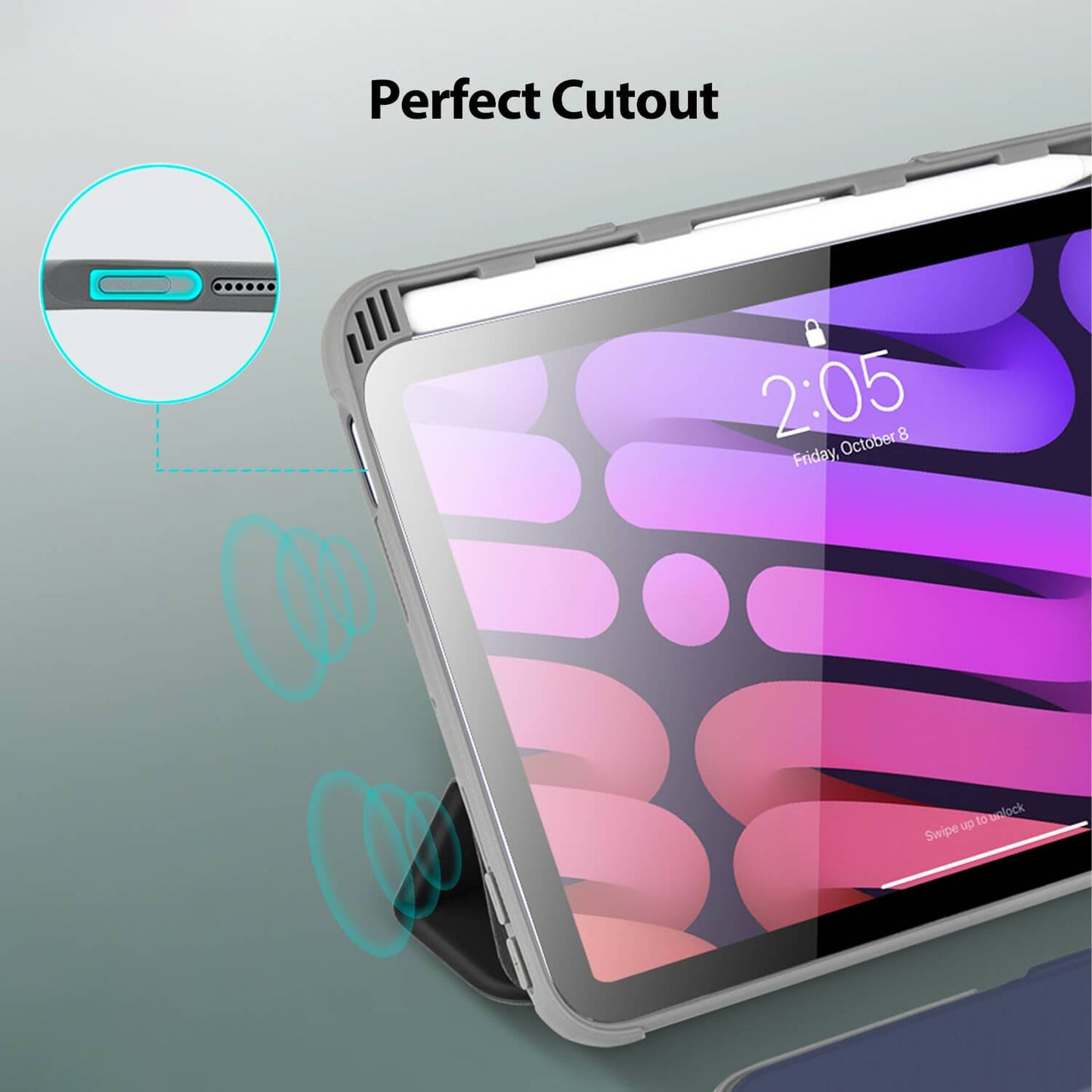 Tough On iPad Mini 6th Gen 8.3" Smart Cover Clear Black - Toughonstore
