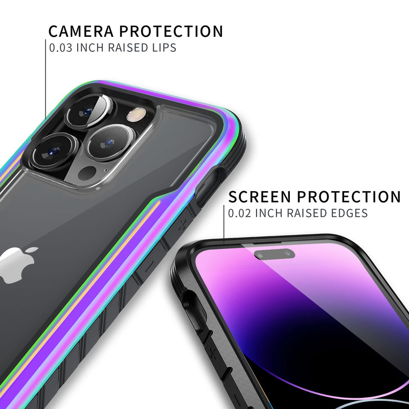 Tough On iPhone 14 Pro Case Iron Shield Iridescent