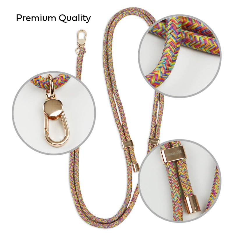 Tough On CrossBody Rope Phone Strap with Card Iridescent