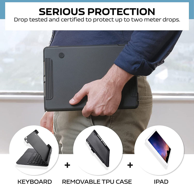 Tough On iPad Air / Air 2 9.7" Case Bluetooth Keyboard Cover Rotation Case Black