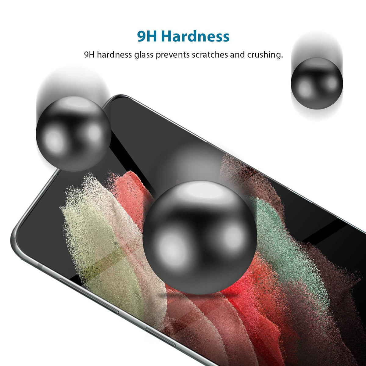 Tough On Samsung Galaxy S21 Plus 5G Tempered Glass Screen Protector Black