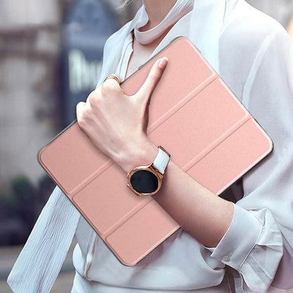 Tough On iPad 9 / 8 / 7th Gen 10.2 inch Case Smart Cover Rose Gold with Clear Back