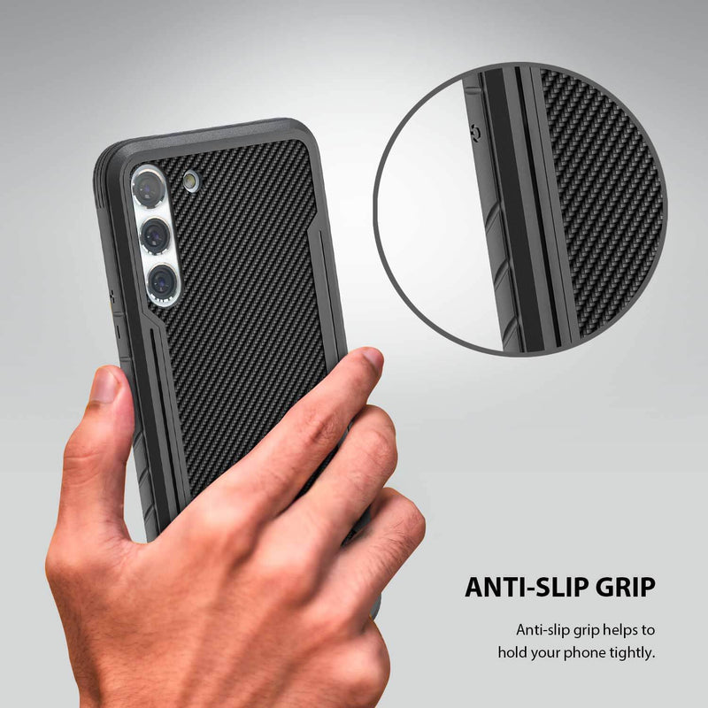 Tough On Samsung Galaxy S22 5G Case Iron Shield Carbon Fiber