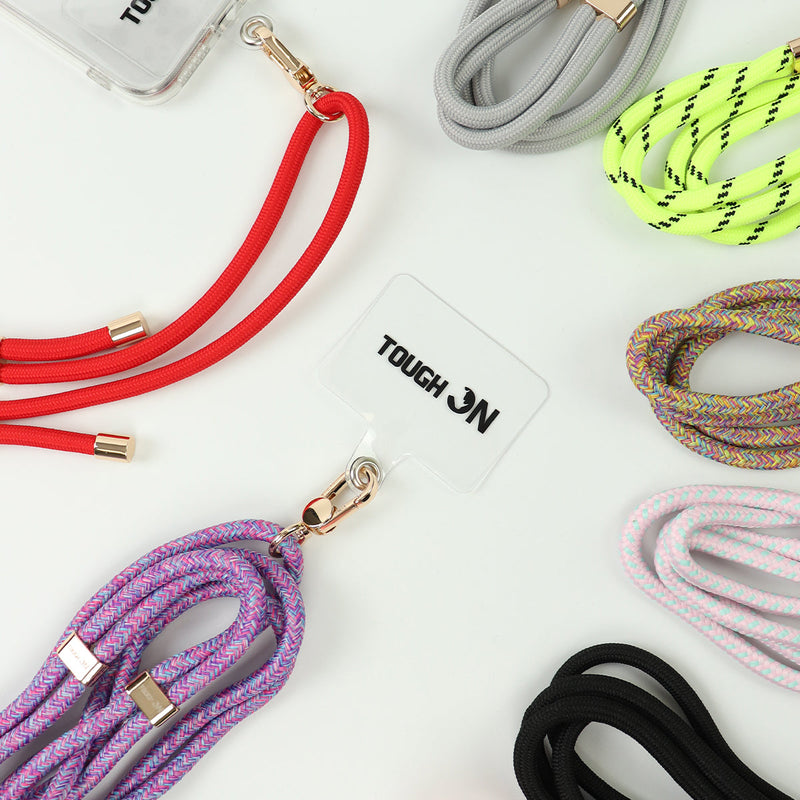 Tough On CrossBody Rope Phone Strap with Card Iridescent