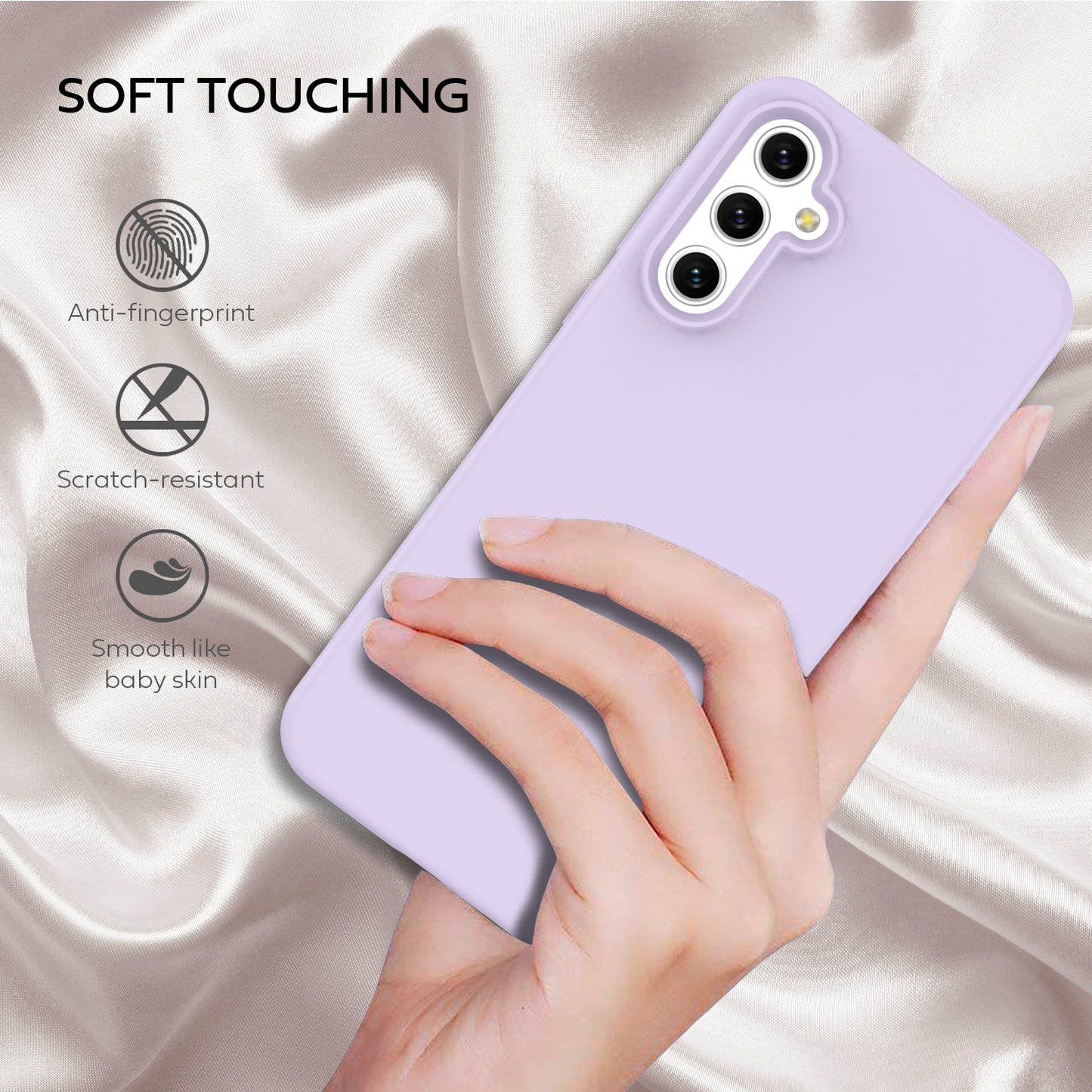 Tough On Samsung Galaxy A14 5G Silicone Case Light Purple
