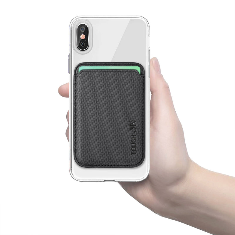 Tough On Magnetic Card Wallet Holder With MagSafe Carbon Graphite