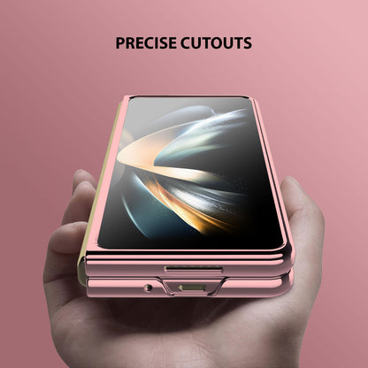 Tough On Samsung Galaxy Z Fold 4 5G Case Metallic Electroplating Bumper Shining Gold