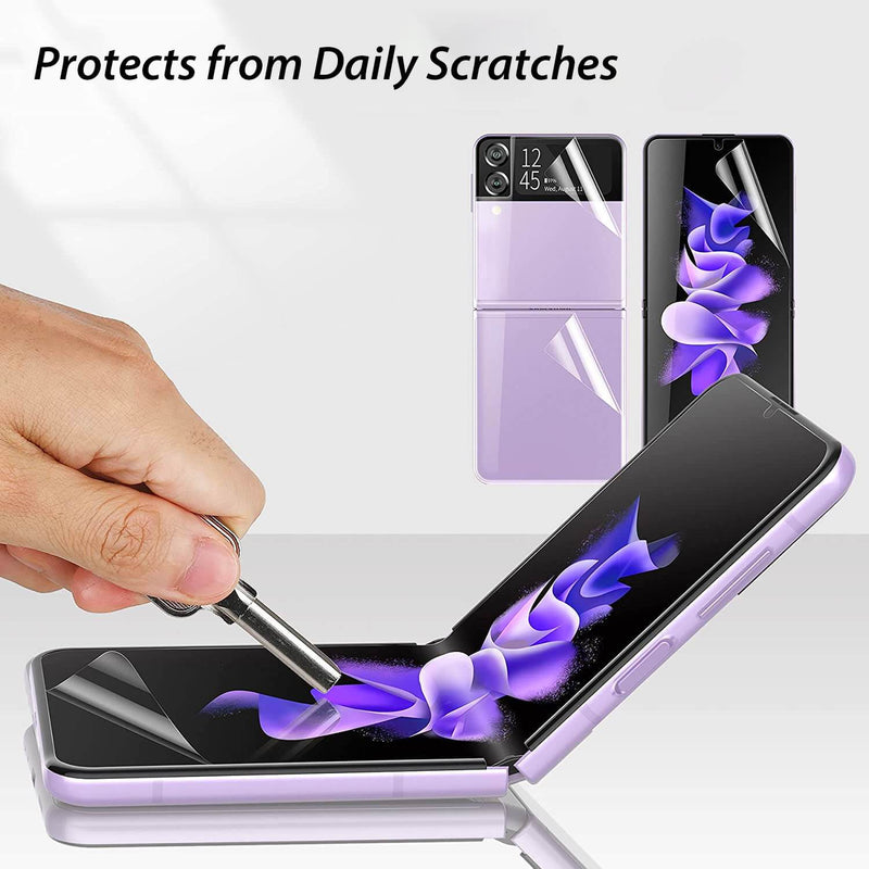 Tough On Samsung Galaxy Z Flip 3 Screen Protector Flexible TPU Full Set Clear