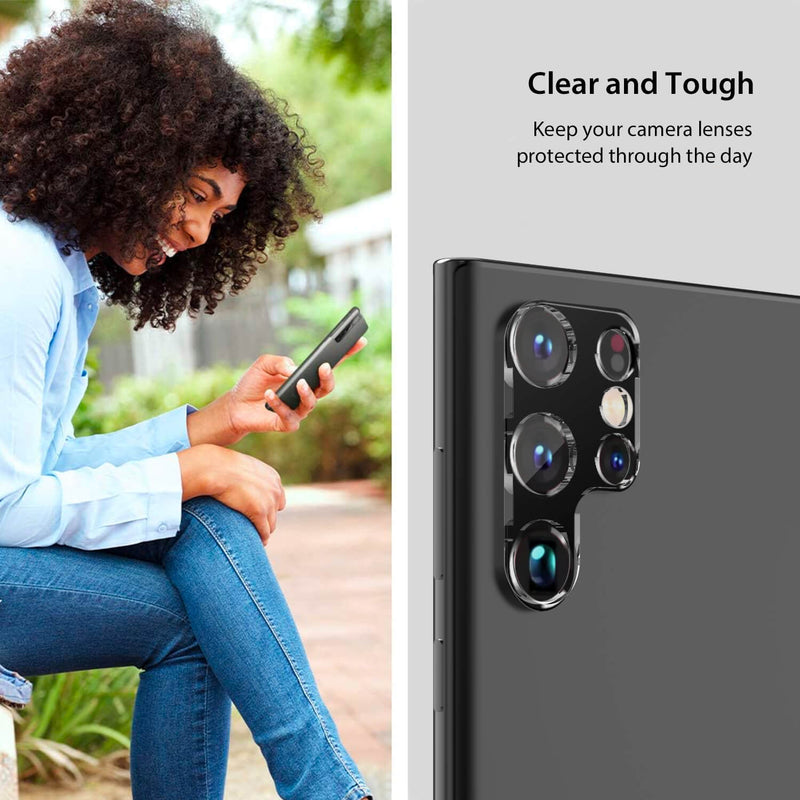 Tough On Samsung Galaxy S22 Ultra 5G Camera Lens Protector Clear 2 Pack