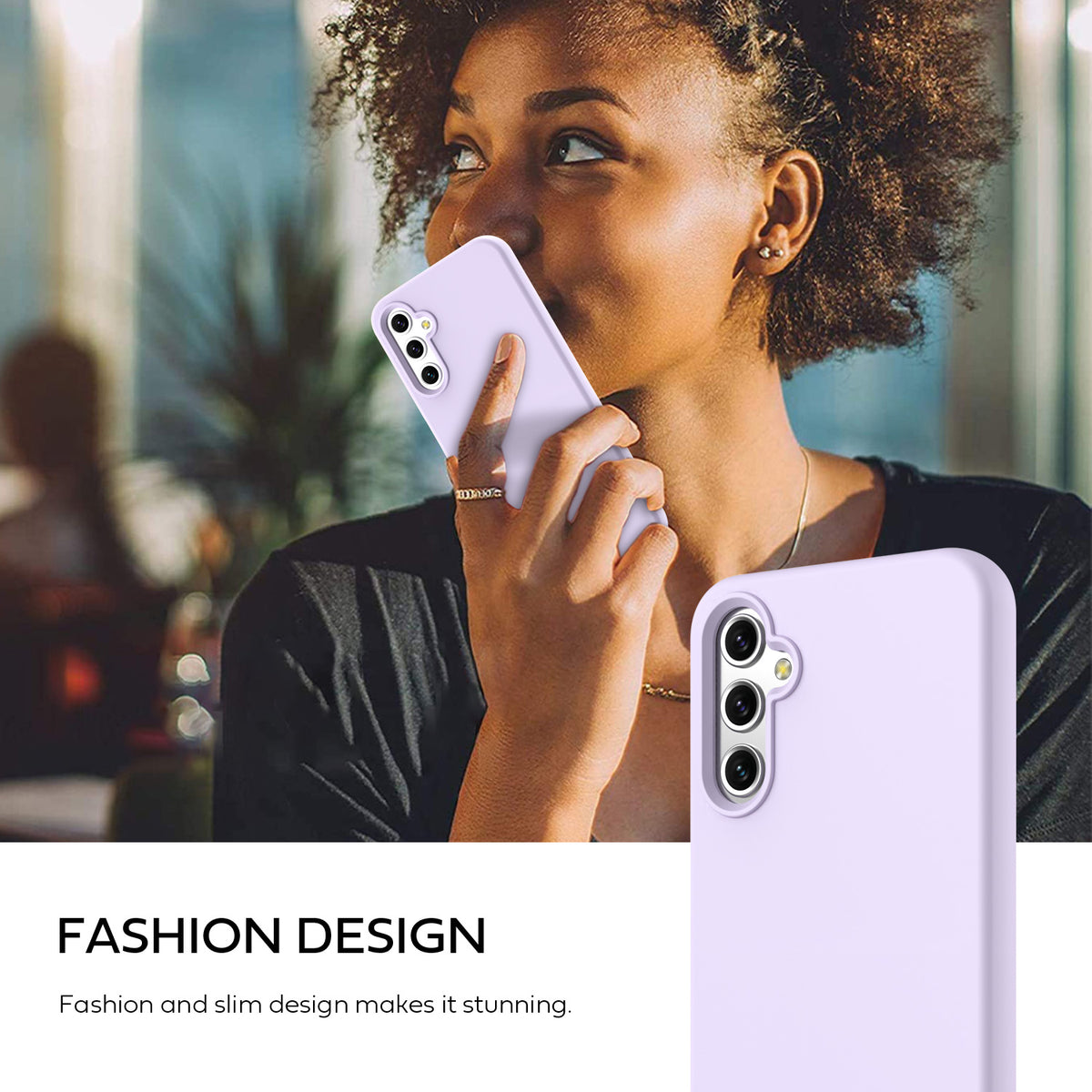 Tough On Samsung Galaxy A14 5G Silicone Case Light Purple