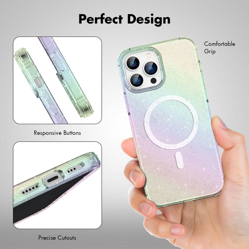 Tough On iPhone 12 Pro Max Case Glitter Iridescent with Magsafe