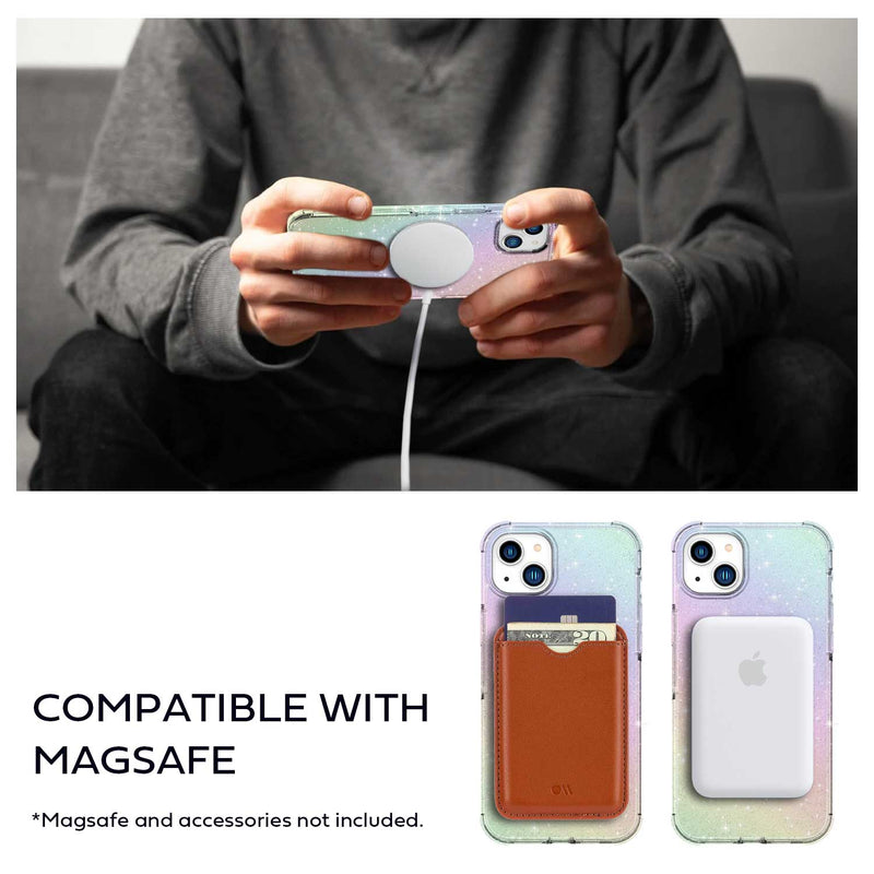 Tough On iPhone 14 Plus Case Glitter Iridescent with Magsafe