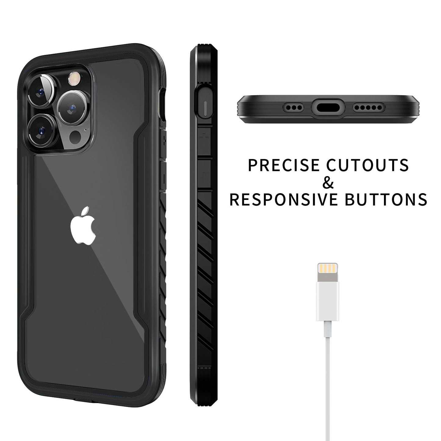 Tough On iPhone 14 Pro Case Iron Shield Black