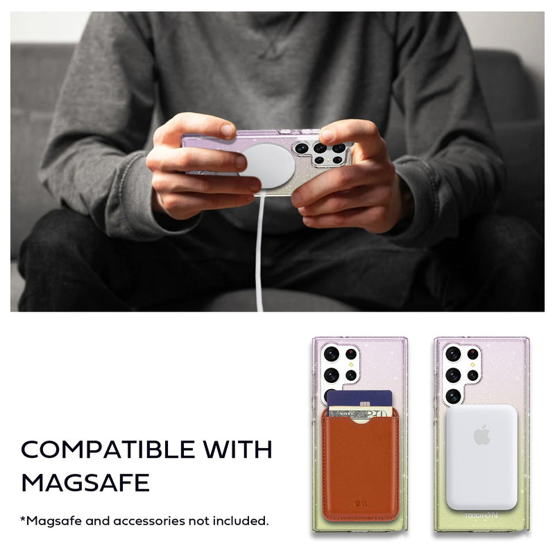Tough On Samsung Galaxy S23 Ultra Case Glitter Iridescent with Magsafe
