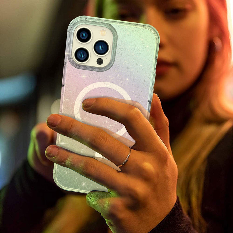 Tough On iPhone 13 Pro Max Case Glitter Iridescent with Magsafe