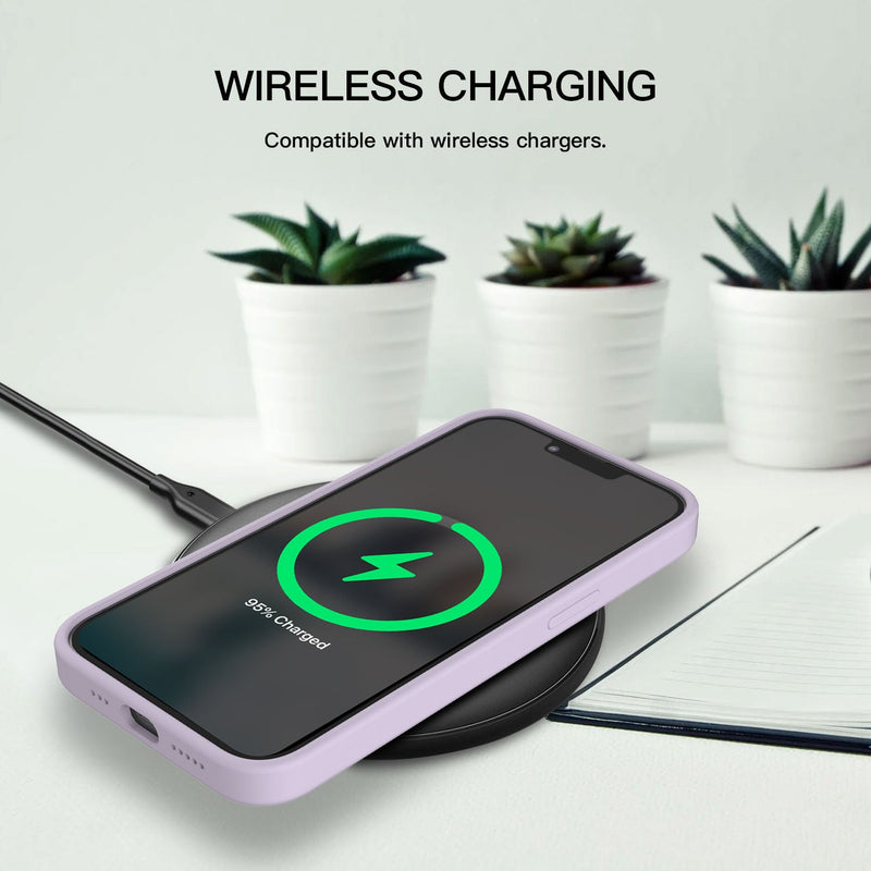 Tough On iPhone 14 Strong Liquid Silicon Case Light Purple