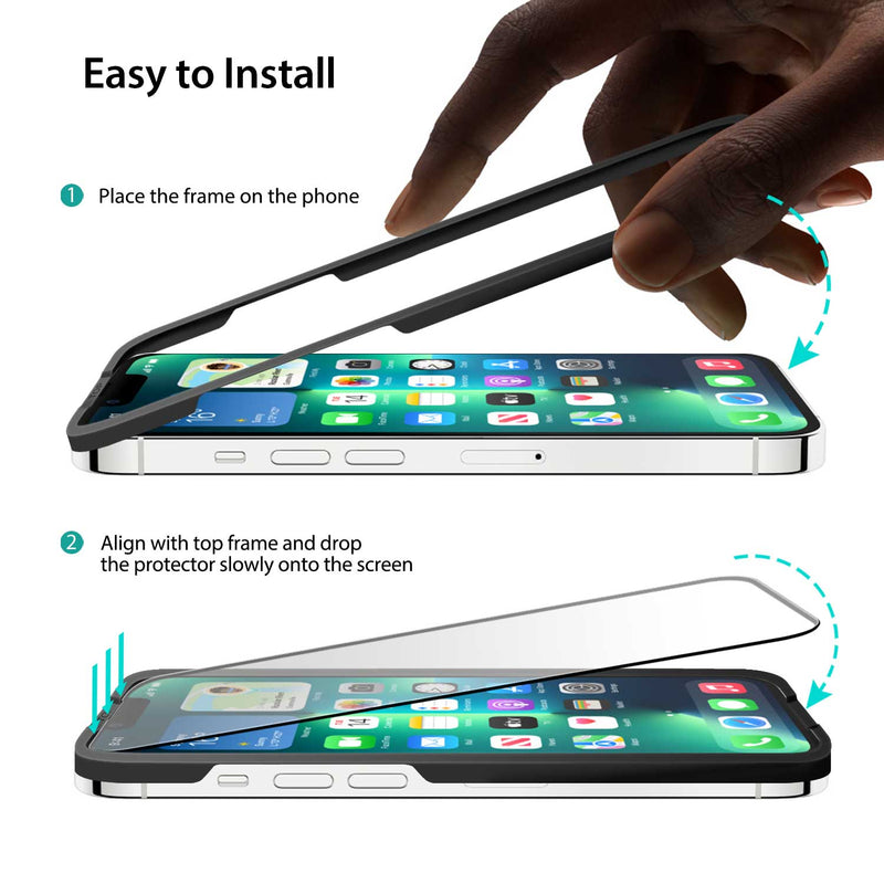 Tough On iPhone 14 Full Tempered Glass Screen Protector 2 Pack