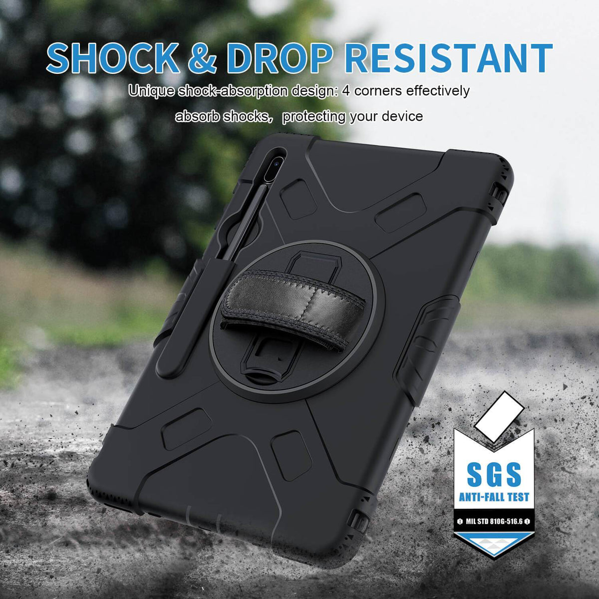 Tough on Samsung Galaxy Tab S7 FE Case Rugged Protection Black - Toughonstore