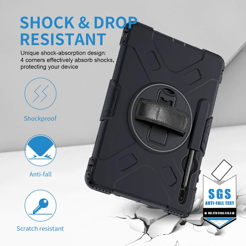 Tough on Samsung Galaxy Tab S7 FE Case Rugged Protection Black - Toughonstore