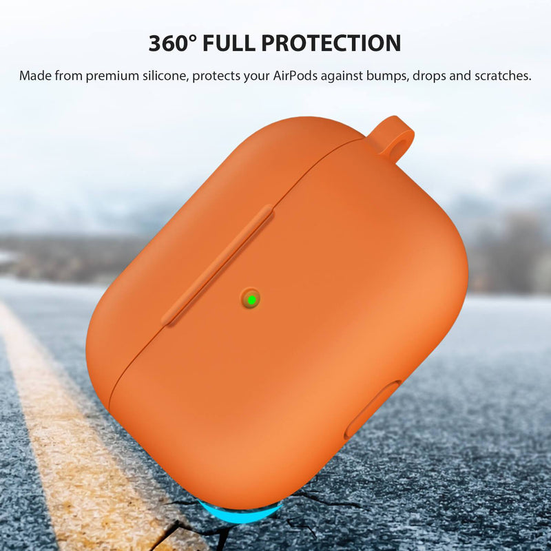 Tough On Apple Airpods 3 Triple-Layer Protective Liquid Silicone Case Orange - Toughonstore