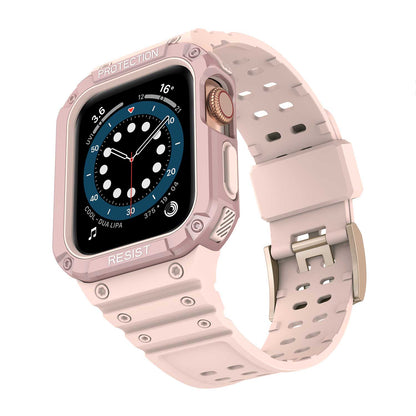 Tough On 2-in-1 Apple Watch Band with Case 42/44/45mm Rugged Protection Pink/Pink