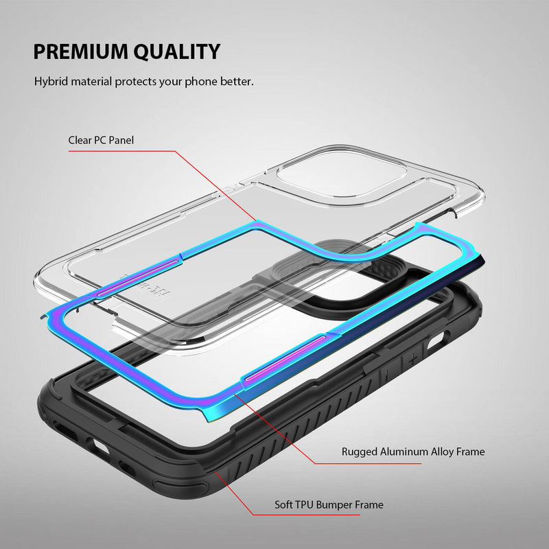 Tough On iPhone 13 Pro Max Case Iron Shield Iridescent