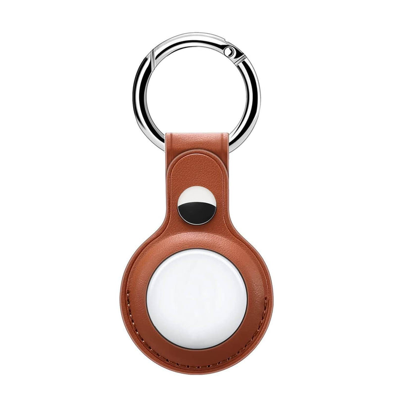Tough On AirTag Key Chain Protective Cover Ring Loop Brown