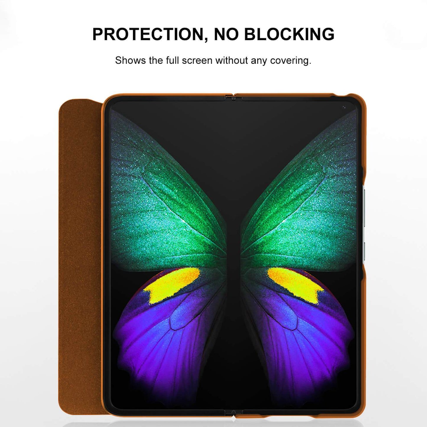 Tough On Samsung Galaxy Z Fold 3 Case Fine Leather Brown