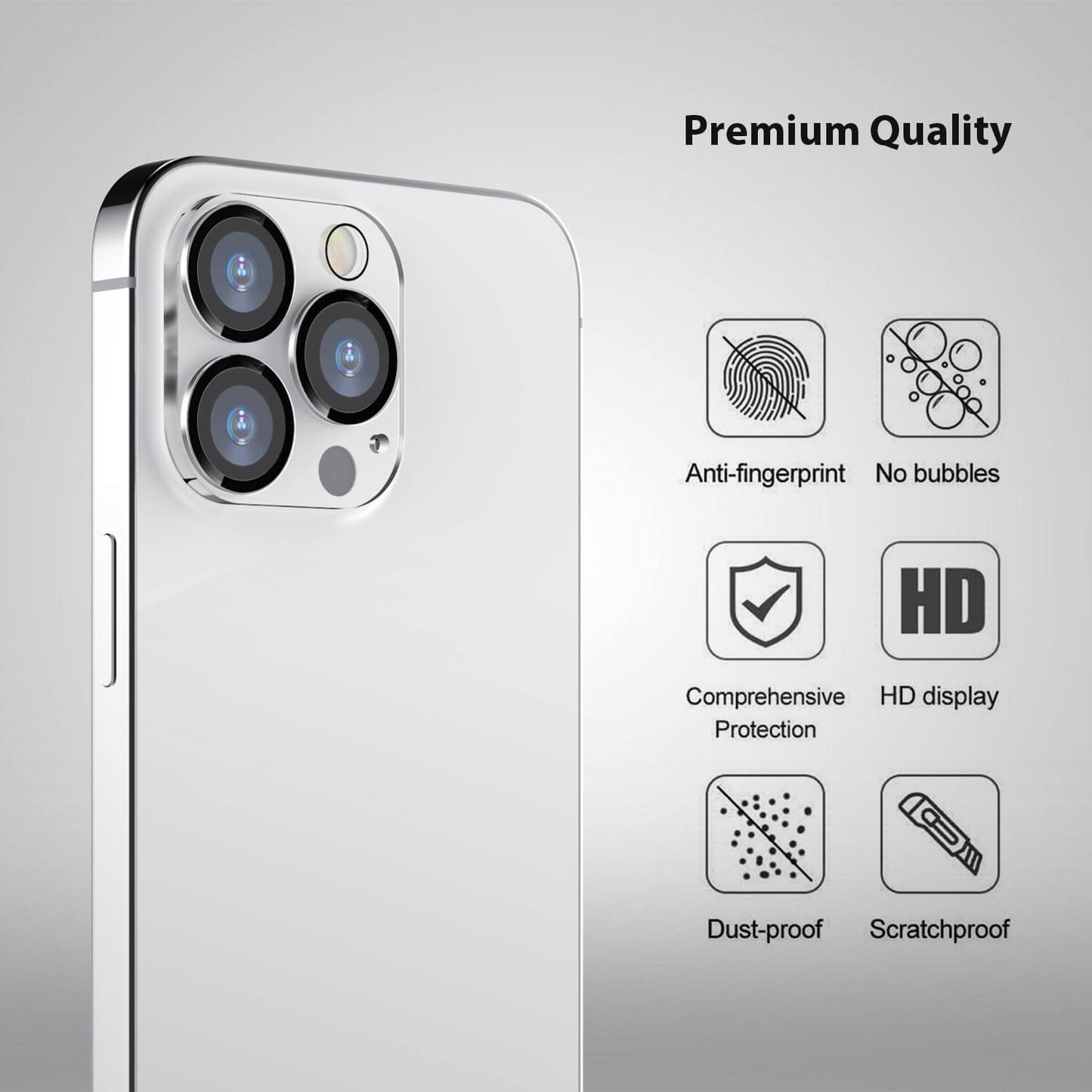 Tough On iPhone 13 Pro Rear Camera Protector Tempered Glass - Toughonstore