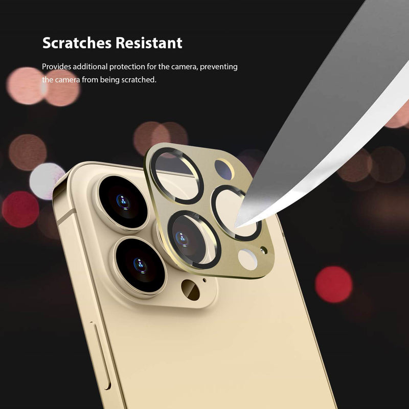 Tough On iPhone 13 Pro Max Camera Protector Metal Tempered Glass Gold - Toughonstore