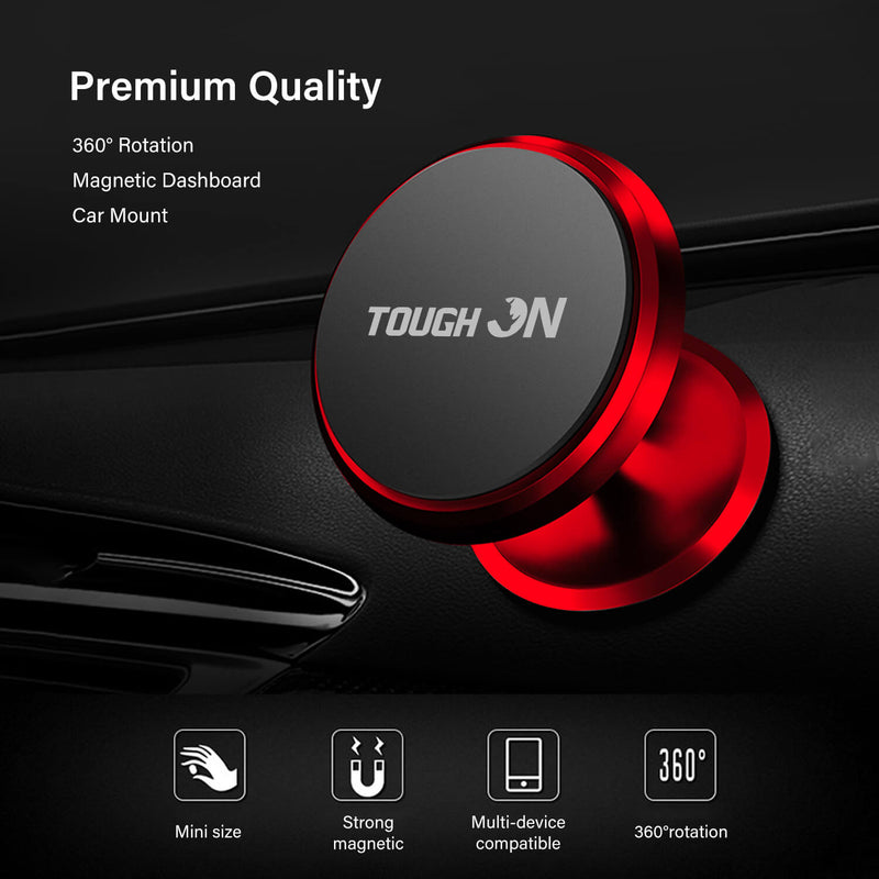 Tough On Power Magnetic Car Mount Dashboard Red